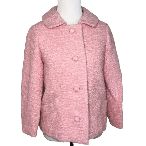 Vintage 60s Pink Boucle Dress and Jacket Set - Picture 9 of 12
